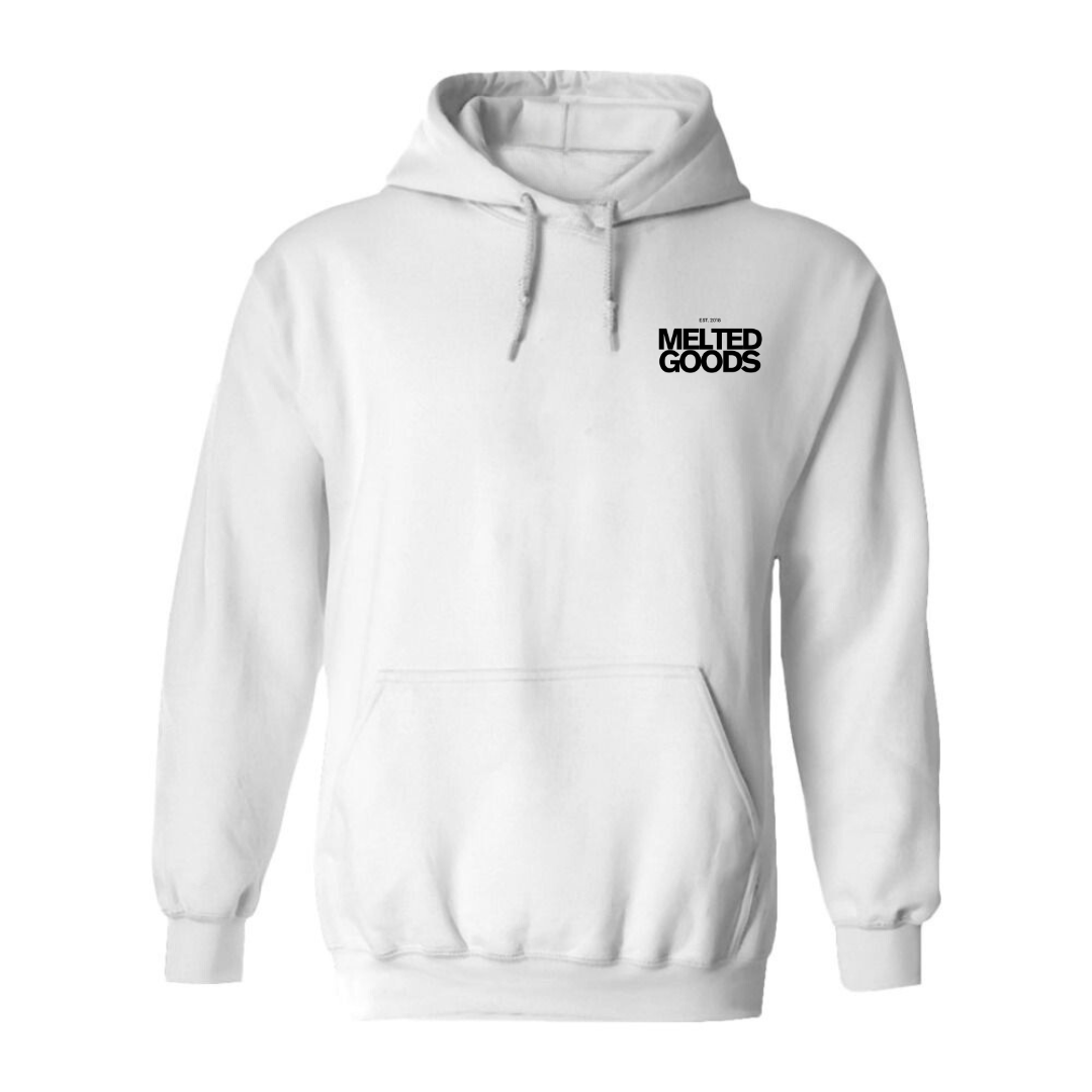 WHITE SIGNATURE LOGO HOODIE